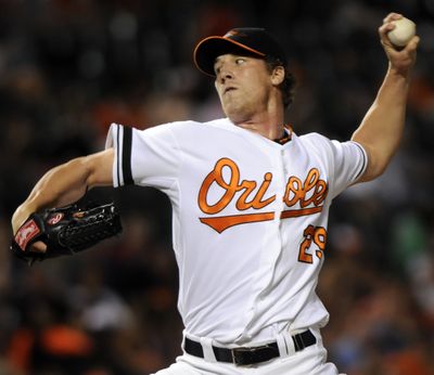 Adam Loewen has decided to end his pitching career because of a stress fracture. (Associated Press / The Spokesman-Review)