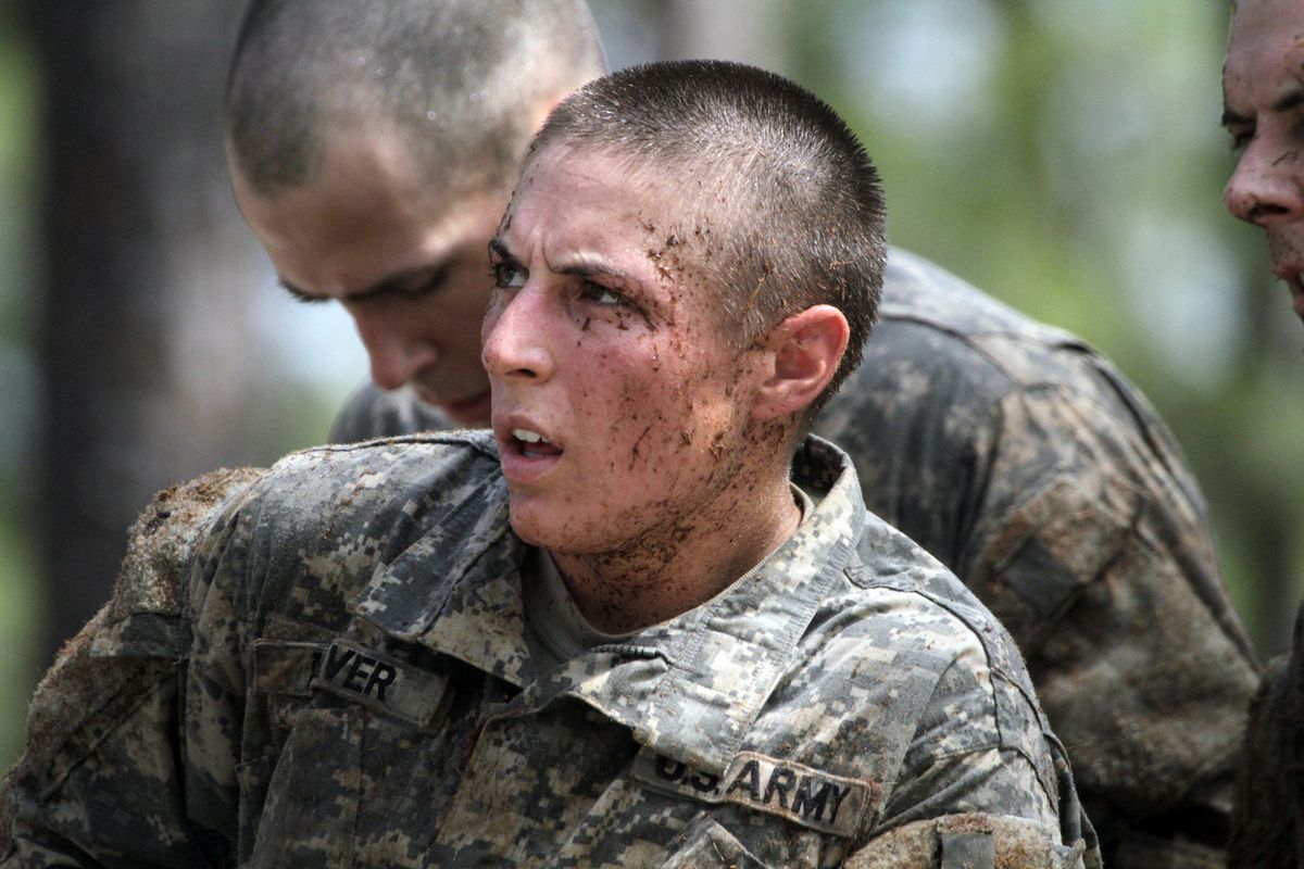 1st Lt. Shaye Haver tackles the Ranger School’s Darby Queen obstacle course, one of the toughest obstacle courses in U.S. Army training, at Fort Benning, Ga. (Associated Press)