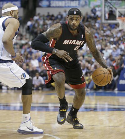 Miami forward LeBron James scored a season-high 42 points. (Associated Press)