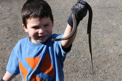 Sidney Erickson Sidney Erickson submitted this photo. “Our 3-year-old son, Alexander, was playing with a garden snake.” (Sidney Erickson / The Spokesman-Review)