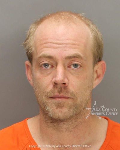This Sunday, Dec. 10, 2017, photo released by the Ada County Sheriff’s Office shows 37-year-old Jonathan Joseph Locksmith. The Ada County Sheriff’s office says Locksmith drove toward the courthouse in the state’s capital city Sunday morning, spinning his vehicle around in a “doughnut” before landing it in a fountain in downtown Boise, Idaho. Locksmith was arrested on a misdemeanor reckless driving charge and is now in jail. (ADA County Sheriff’s Office)