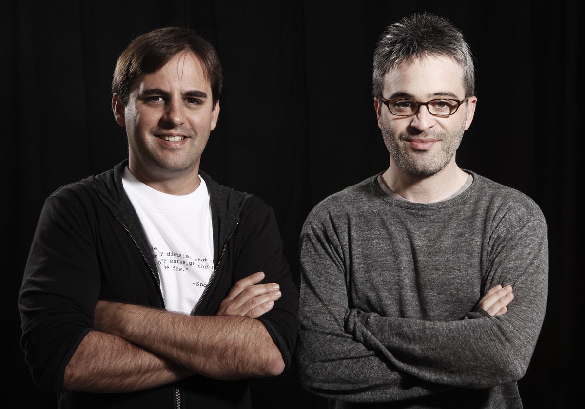 Screenwriters Roberto Orci, left, and Alex Kurtzman went to Hasbro’s “Transformers school” to get a better handle on Autobots and Decepticons. (The Spokesman-Review)