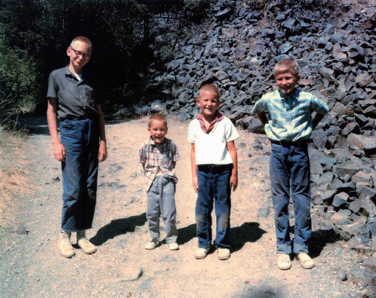 The Panknin brothers pose for a photo in Riverside State Park during the summer of 1963, from left: Ted, Bobby, Jim and Bill. Bobby, 4, disappeared without a trace later that summer during a family outing to the Deep Lake Resort near Northport.
