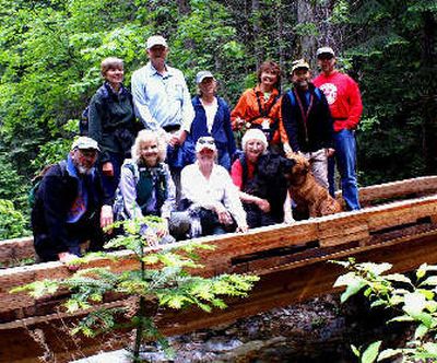 Panhandle Nordic Club members stop for a group photo on a recent hike on the Pulaski Trail.
 (The Spokesman-Review)