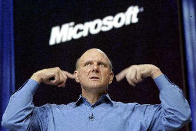
Microsoft Corp. CEO Steve Ballmer delivers his keynote speech during the Microsoft Worldwide Partner Conference in Boston on Tuesday. 
 (Associated Press / The Spokesman-Review)