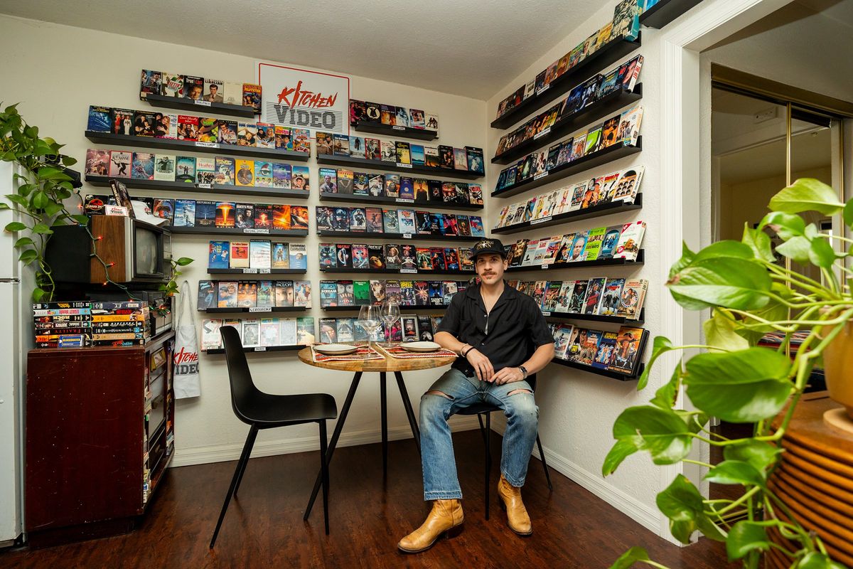 From creature features to film-school classics, Chris Rose’s personal Kitchen Video library, which includes more than 250 titles, pays homage to video stores of the past and the captivating power of film.  (Juliana Yamada/Los Angeles Times/TNS)