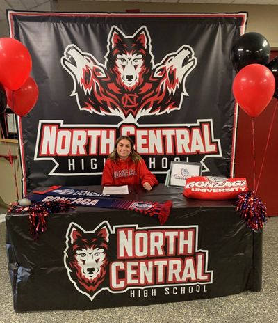 North Central’s Emily Todd signs with Gonzaga at a ceremony at NC on Wednesday, Nov. 9, 2022.  (North Central Athletics/courtesy)