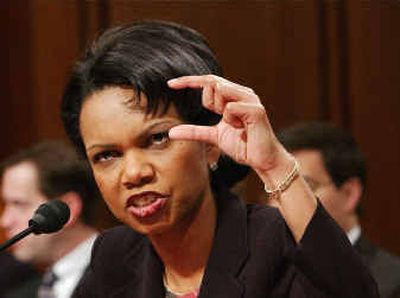 
 Condoleezza Rice responds to questions during the second day of her confirmation hearing Wednesday.  
 (Associated Press / The Spokesman-Review)