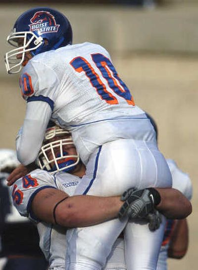 
BSU averages 276 yards passing per game behind QB Taylor Tharp (10).Associated Press
 (Associated Press / The Spokesman-Review)