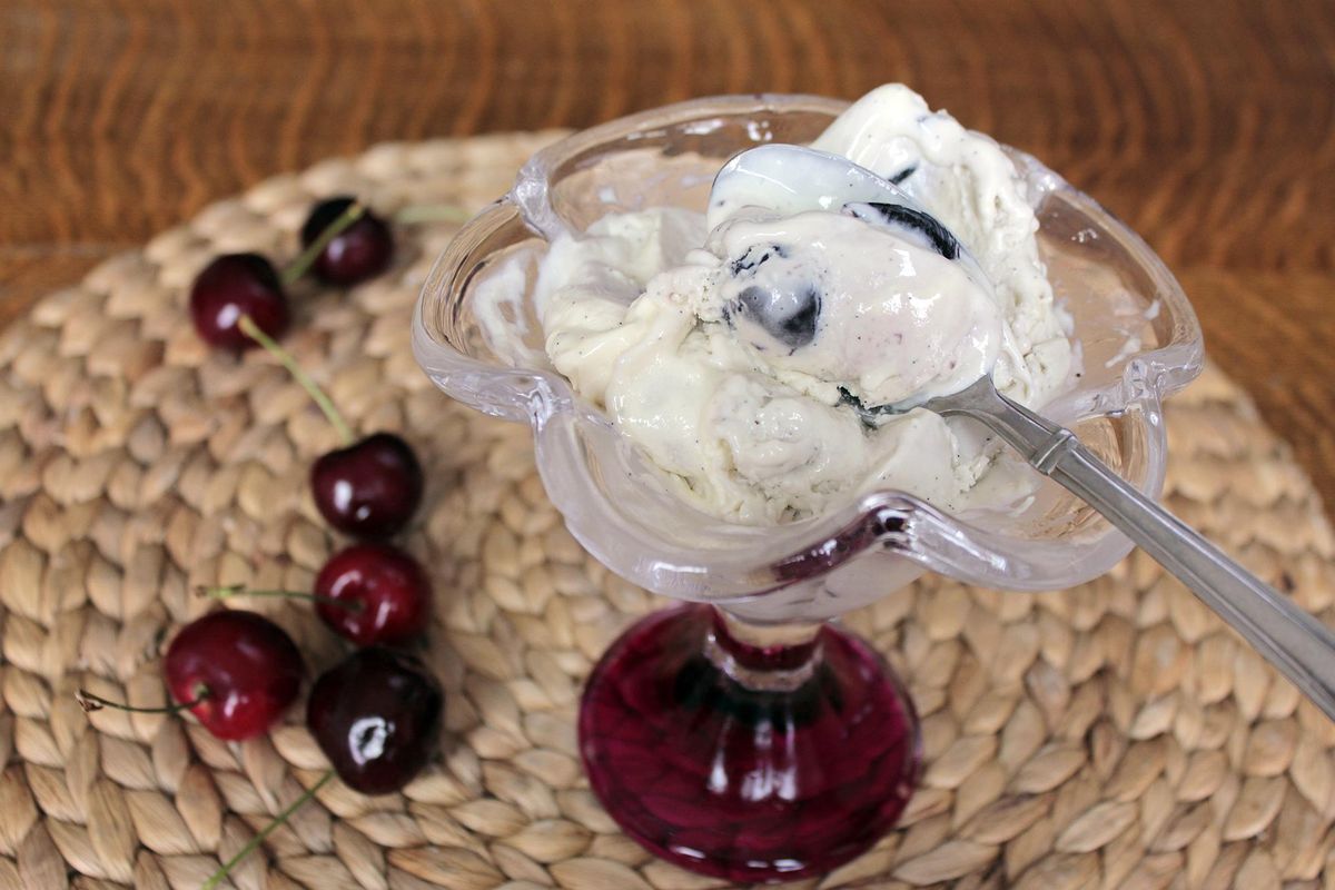 Celebrate cherry season with homemade cherry ice cream. (Adriana Janovich / The Spokesman-Review)