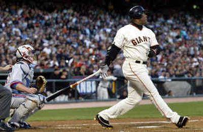 
Barry Bonds, he of the 697 career home runs, and his San Francisco Giants still have a lot to play for as Labor Day approaches.
 (Associated Press / The Spokesman-Review)