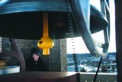 
Mike Walters,  in charge of  maintenance at St. Aloysius Roman Catholic Church, was involved in the church bell tower renovation project. 
 (Holly Pickett / The Spokesman-Review)