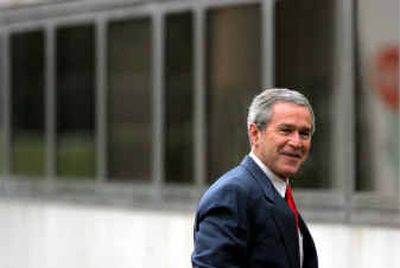 
President Bush arrives at the National Naval Medical Center in Bethesda, Md., on Saturday for his annual physical. 
 (Associated Press / The Spokesman-Review)
