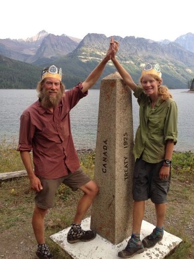 On Sept. 6, 2013, Reed “Sunshine” Gjonnes, 13, hiking with her father, Eric “Balls” Gjonnes, finished the Continental Divide Trail at Waterton Lakes National Park, Canada, to become the youngest person to complete the Triple Crown of long-distance hiking: The CDT, the Pacific Crest Trail and the Appalachian Trail. (courtesy)
