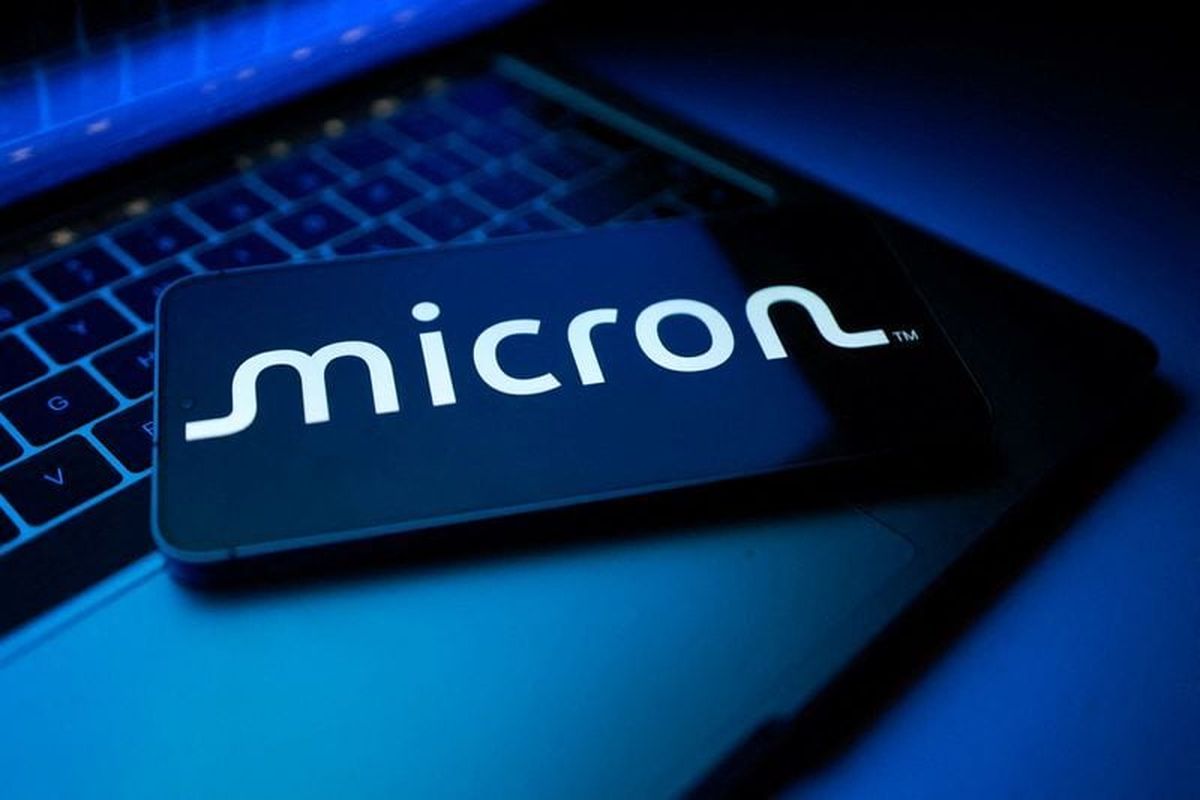 A Micron logo appears in this illustration taken August 25, 2025.  (Dado Ruvic/Reuters)