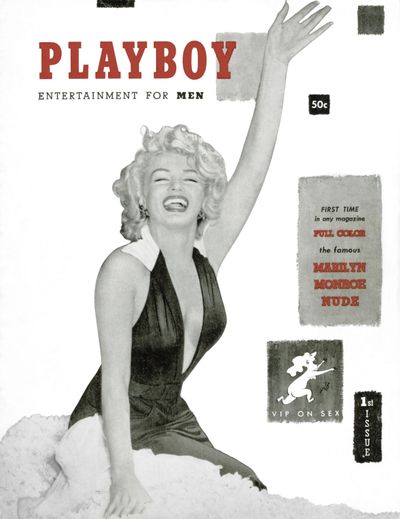 This image released by Playboy shows Marilyn Monroe on the cover of the December 1953 issue. (Associated Press)