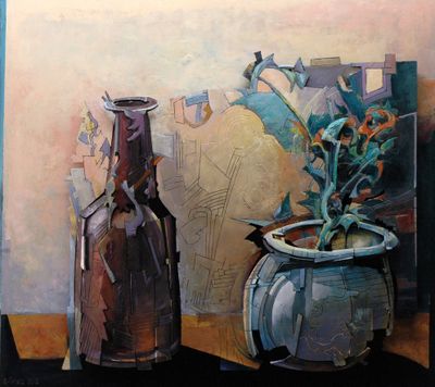 “Still Life with Bottle,” by Robert Grimes.