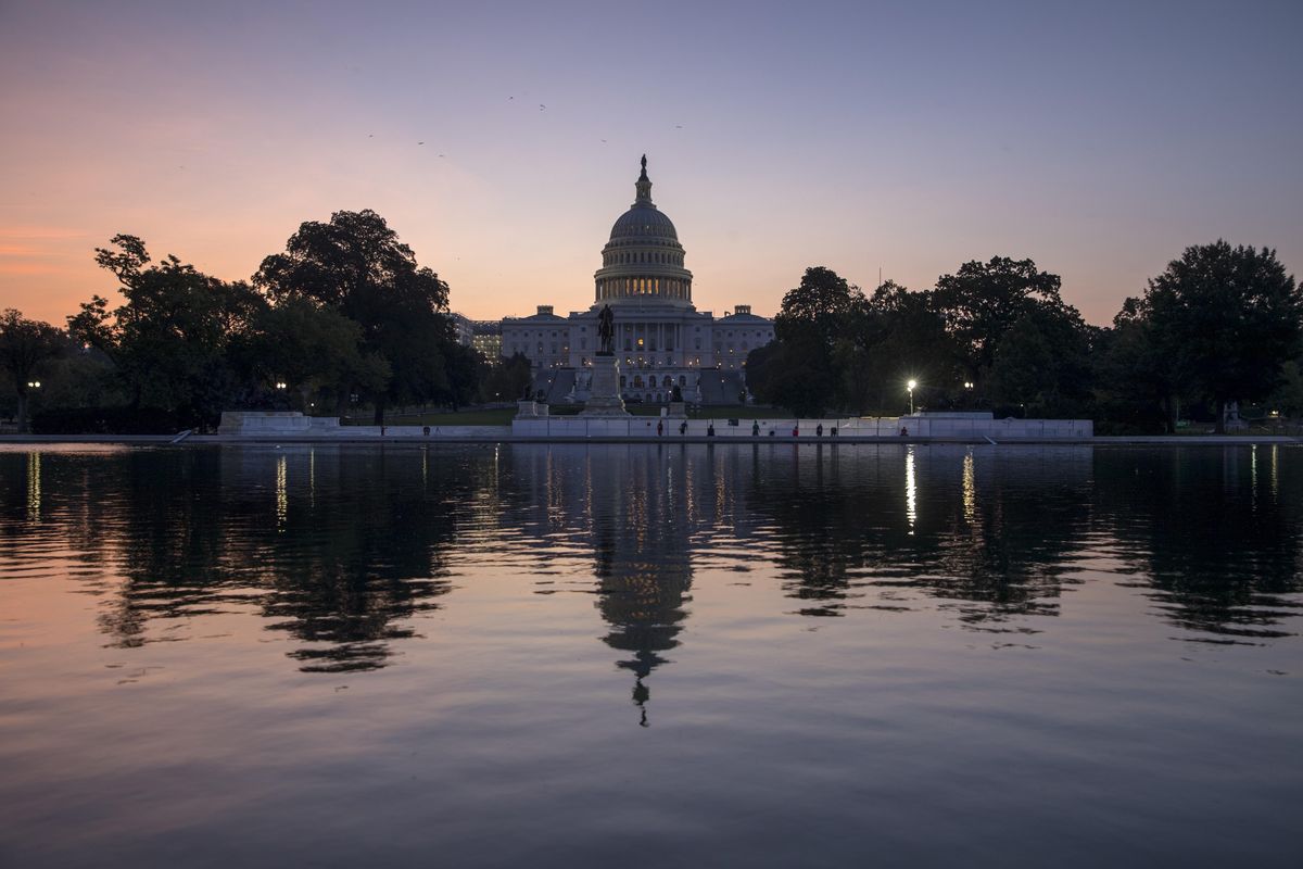 The Capitol is seen at sunrise as Congress returns from the August recess to face work on immigration, the debt limit, funding the government, and Hurricane Harvey, in Washington, Tuesday, Sept. 5, 2017. (J. Scott Applewhite / Associated Press)