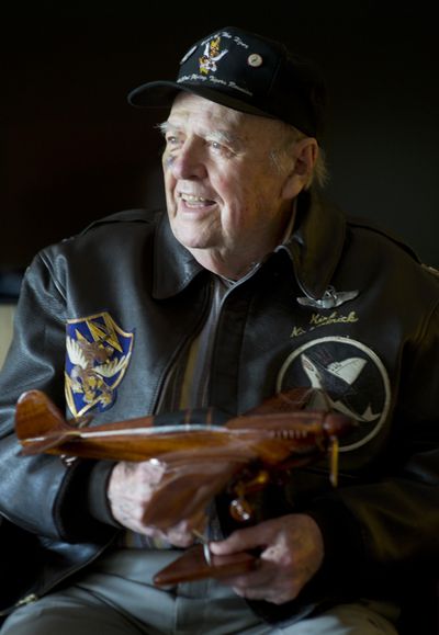 Former Army Air Corps pilot Kirk Kirkpatrick, 89, was one of the original Flying Tigers who helped defend China in World War II. Kirkpatrick presented an oral history at Touchmark retirement community on May 1. He also is looking forward to participating as a guest of honor at various Lilac Festival functions, including the military luncheon. (Colin Mulvany)