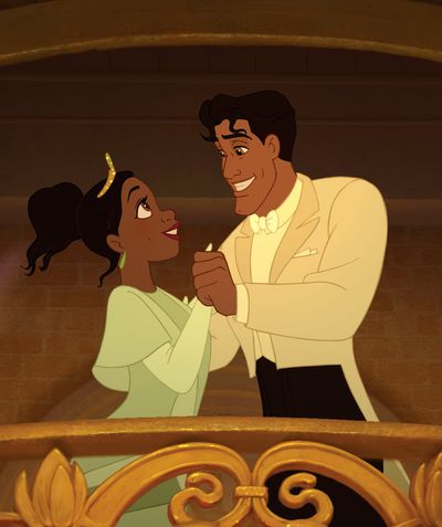 Princess Tiana, voiced by Anika Noni Rose, left, and Prince Naveen, voiced by Bruno Campos, are shown in a scene from the animated film, “The Princess and the Frog.”Disney (Disney)