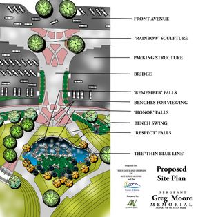 An illustration of the proposed Sgt. Greg Moore memorial water feature at McEuen Park is posted on the Panhandle Park Foundation Facebook page.