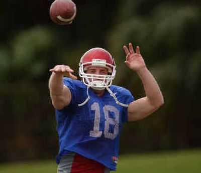 
Oklahoma quarterback Jason White throws short passes during a practice session last week.
 (Associated Press / The Spokesman-Review)