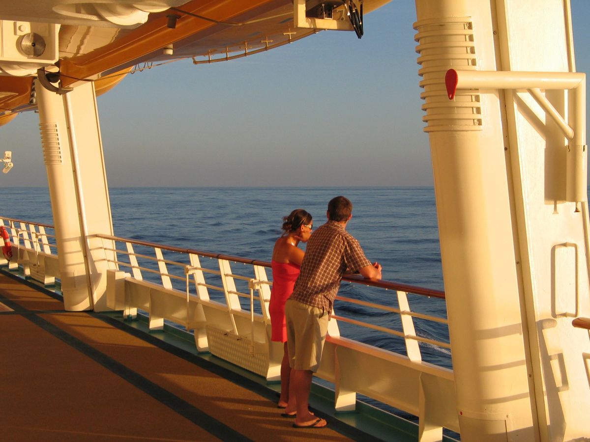 A couple takes in the beauty aboard the Mariner of the Seas as it sails in the Pacific Ocean along the coast of South America. Detroit Free Press (Photos by Ellen Creager Detroit Free Press / The Spokesman-Review)
