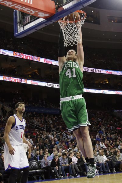 Kelly Olynyk dunks for two of his career-high 30 points. (Associated Press)