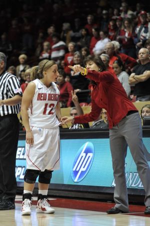 Injuries to both knees have guard Nikki Nelson braced up to play at New Mexico.