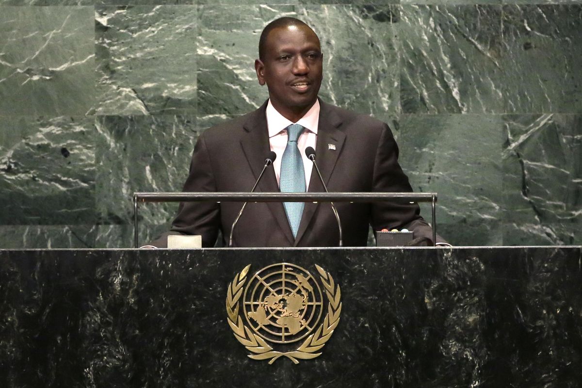 A Wednesday, Sept. 21, 2016 file photo of Kenya’s Vice President William Ruto addressing the 71st session of the United Nations General Assembly, at U.N. headquarters. Kenyan media are reporting that unknown gunmen have attacked the house of Kenya’s deputy president moments after he left Saturday, July 29, 2017, to campaign with the president for re-election in the Aug. 8 vote. (Richard Drew / Associated Press)