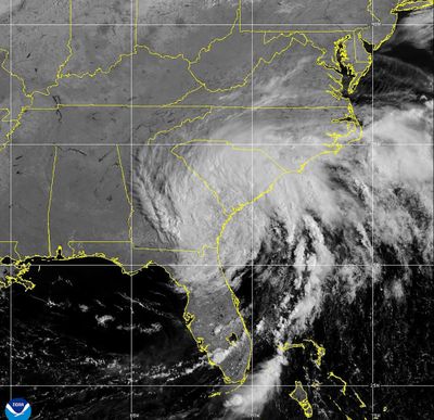 This radar image shows Tropical Storm Debby over Georgia and the Carolinas on Tuesday morning, Aug. 6, 2024.   (NOAA/TNS)