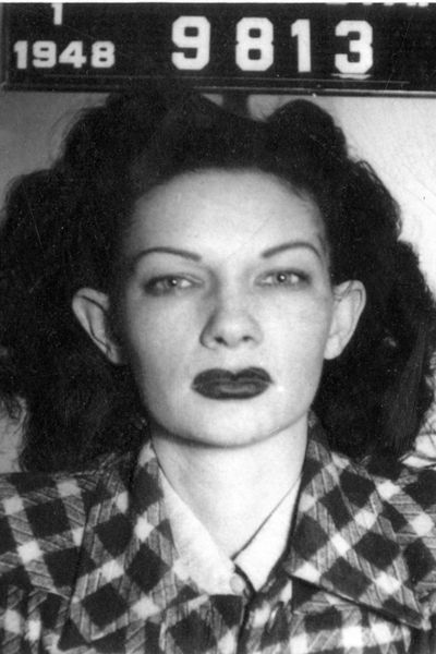 This 1948 police booking photo courtesy of Weber State University, Special Collections, shows Rossette Davie, also known as Rose Davie. Weber State University scholars are trying to unlock a mystery after discovering a nearly 70-year-old transcript of an interview with the notorious madam. She ran the Rose Rooms brothel with her husband, Bill Davie, in the 1940s and 1950s. The 1951 transcription is written in a decades-old shorthand style that few people use today. Weber State University historians are asking for help from anyone who might be able to read the dictation. (Weber State University, Special Collections, via AP) (Uncredited / AP)