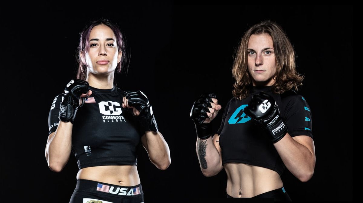 Spokane flyweights Melissa Amaya, left, and Gillian Noll fought each other during a Combate Global card on Saturday in Miami. 