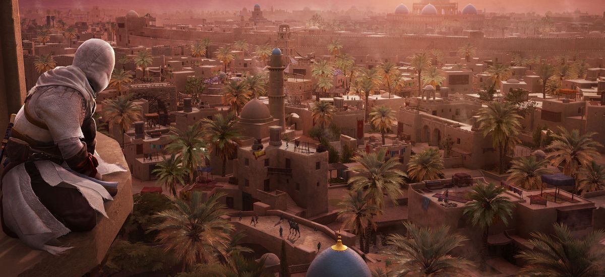 Set in 9th century Baghdad, Assassin’s Creed Mirage will take the franchise back to its stealth gameplay roots. It’s slated to release in 2023 on Windows PC, PlayStation 4, PlayStation 5, Xbox One, Xbox Series X|S and Amazon Luna.  (Ubisoft Entertainment SA)