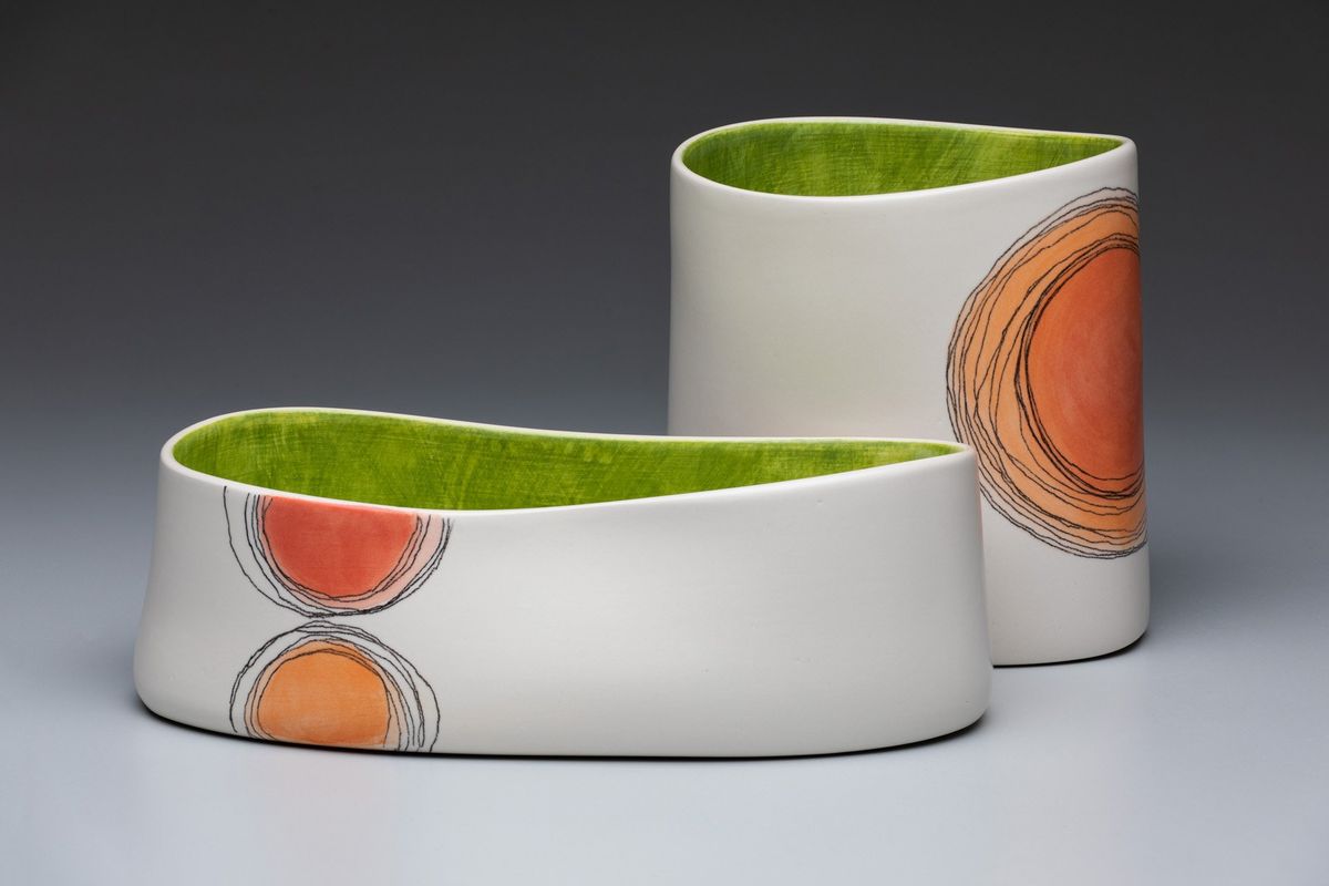 Melanie Thompson’s ceramics pieces will be among the art objects for sale this weekend at ArtFest, on the grounds of the Northwest Museum of Arts and Culture.  (DAN KVITKA)
