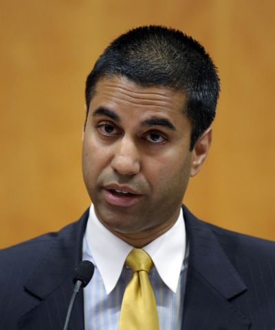 In this 2013 photo, FCC commissioner Ajit Pai presents his dissent during a Federal Communications Commission hearing in Washington, D.C. President Donald Trump has picked Pai, a fierce critic of the Obama-era “net neutrality” rules, to be chief regulator of the nation’s airwaves and internet connections. (Susan Walsh / Associated Press)