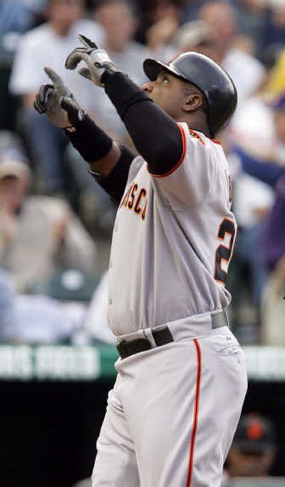 
San Francisco's Barry Bonds is four away from tying the home run record.Associated Press
 (Associated Press / The Spokesman-Review)