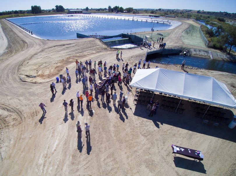 The Dixie Drain treatment project is located between Notus and Parma in Canyon County; the 49-acre facility has the capacity to remove 140 pounds of phosphorus a day from water bound for the Boise and Snake rivers.  (City of Boise)