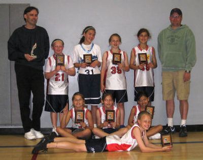 
The champion Sonic Drive-In Locomotives fourth-grade team includes, in front, Alex Chambers; middle row, from left, Payton Douglass, Cierra Dvorak and Natalie Farias; and back row, coach Zane Troester, Emily Burns, Megan Dean, Jenna Place, Shafali Byrd and assistant coach Sean Chambers.Photo courtesy of Sonic Drive-In Locomotives
 (Photo courtesy of Sonic Drive-In Locomotives / The Spokesman-Review)