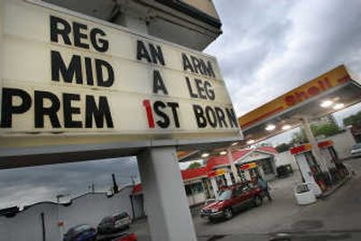 
A Nashville, Tenn., gas station lists  its version of gas prices Sunday. Associated Press
 (Associated Press / The Spokesman-Review)