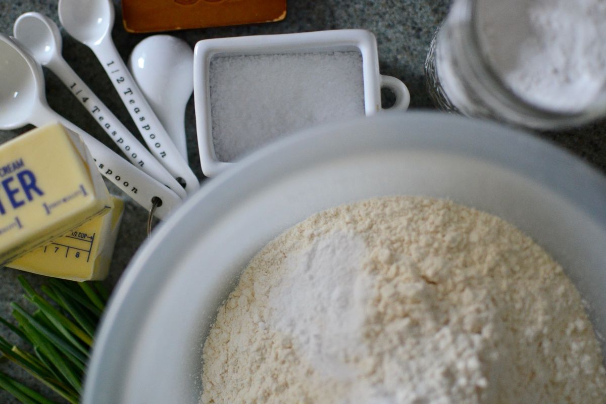 This recipe for egg salad biscuit sandwiches includes mayonnaise, lemon juice, flour, Dijon mustard and yellow mustard.  (Ricky Webster/For The Spokesman-Review)