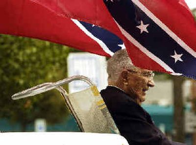 
Richard Butler  during his final Aryan Nations Parade in Coeur d'Alene. 
 (File/ / The Spokesman-Review)