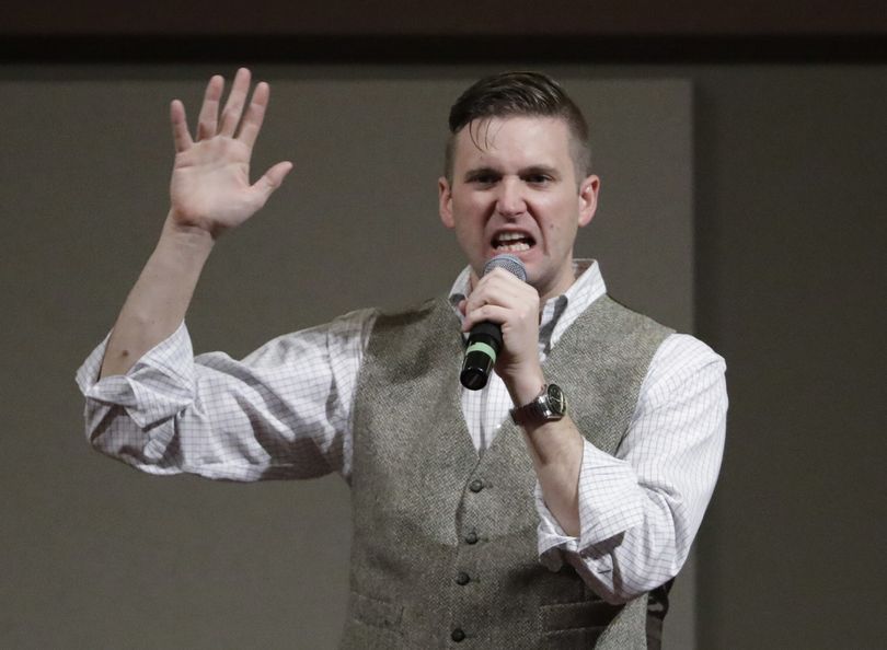 In this Dec. 6, 2016 file photo, Richard Spencer, who leads a movement that mixes racism, white nationalism and populism, speaks at the Texas A&M University campus in College Station, Texas. The Montana ski resort town of Whitefish is an unlikely flashpoint between white supremacists and residents trying to preserve the small town’s reputation as a welcoming vacation destination. But that’s just what happened after the mother of Spencer, a so-called “alt-right” movement leader, said last week she was being pressured to sell her property and denounce her son’s views. (David J. Phillip, File/Associated Press) 