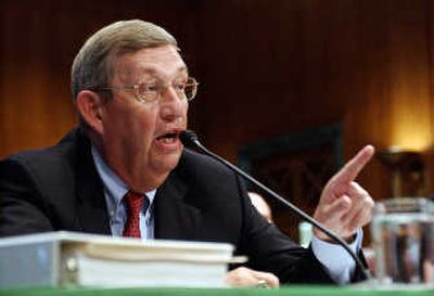 
Former Exxon Mobil Corp.  CEO Lee Raymond discusses energy pricing and profits at a Senate hearing in 2005. Unlike then, oil companies are not being blamed for today's high fuel prices. Associated Press
 (File Associated Press / The Spokesman-Review)