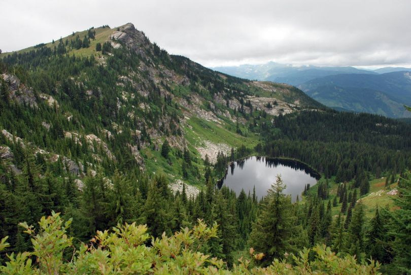 Larkins Lake is nestled below Larkins Peak in the Mallard-Larkins Pioneer Area of the St. Joe National Forest. (Rich Landers)