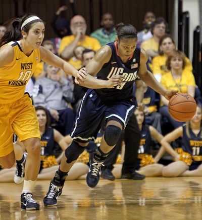 Connecticut’s Maya Moore scorched nets for 27 points. (Associated Press)