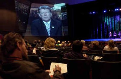 
A video of U.S. Rep. Butch Otter was presented Monday during the first day of of the North Idaho College Popcorn Forum Convocation Series Symposium. The topic was 