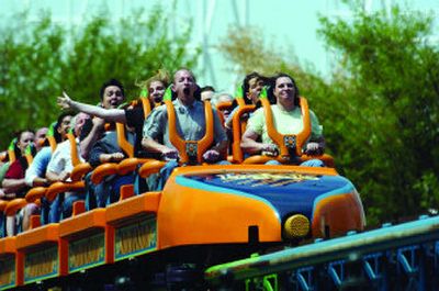 
Riders enjoy the Kingda Ka roller coaster at Six Flags Great Adventure in Jackson, N.J.
 (The Spokesman-Review)