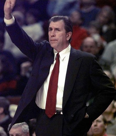 In this Jan. 18, 1998 photo, Houston Rockets coach Rudy Tomjanovich signals his team during the first quarter against the Chicago Bulls in Chicago. The votes are in, and word is about to come if this finally is the year that former Rockets coach Tomjanovich gets the call from the Basketball Hall of Fame. He’s got support from many within the NBA, and his resume has far more than two NBA titles won as coach of the Rockets. The Hall will announce this year’s enshrinement class on Saturday. (Michael S. Green / Associated Press)