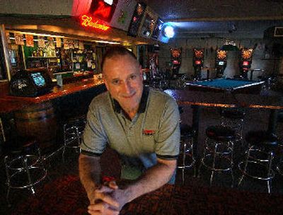 
Randy Sales is one of the new owners of Jackson Hole II Bar and Grill on Bowdish Road. The bar owners plan to remodel the patio out back into a beer garden. 
 (Liz Kishimoto / The Spokesman-Review)
